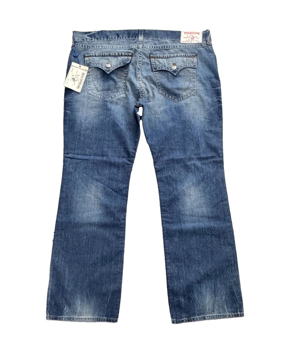 New True Religion Men’s Straight Flap DSum Illusion Denim Jeans 46 Inseam 34 NWT